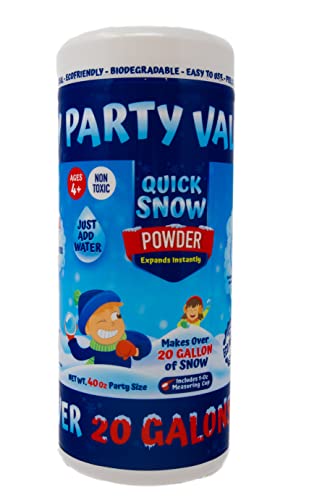 QUICK SNOW POWDER: Instant Snow - Makes 20 Gallon Magic Artificial Fake Snow - Just Add Water - Christmas Decorations Events Outdoor Indoor- STEM Slime Activities- 15 year + - Fun Size 40.0 Oz