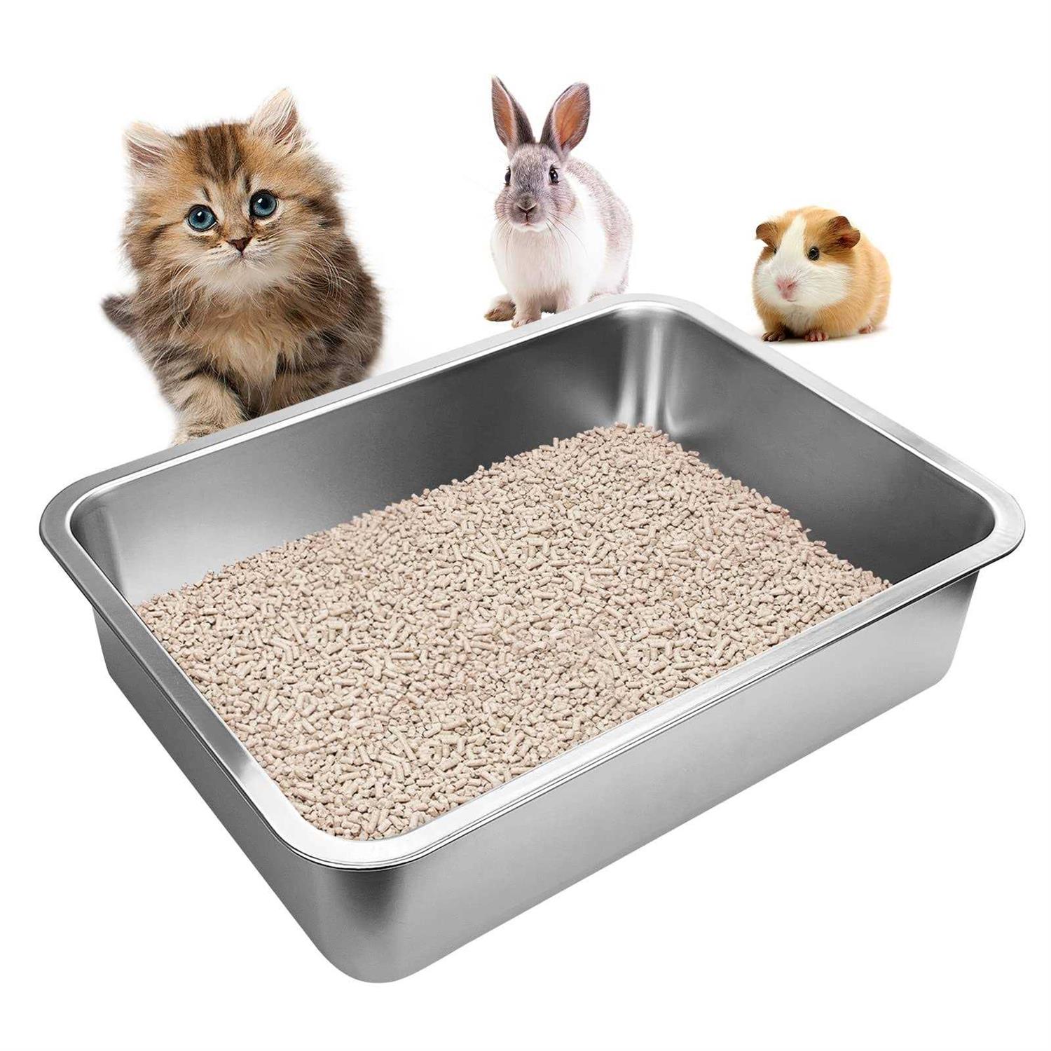 Stainless Steel Cats Litter Box 4 Height Litter Box for Small Animals - Pet Supplies online store