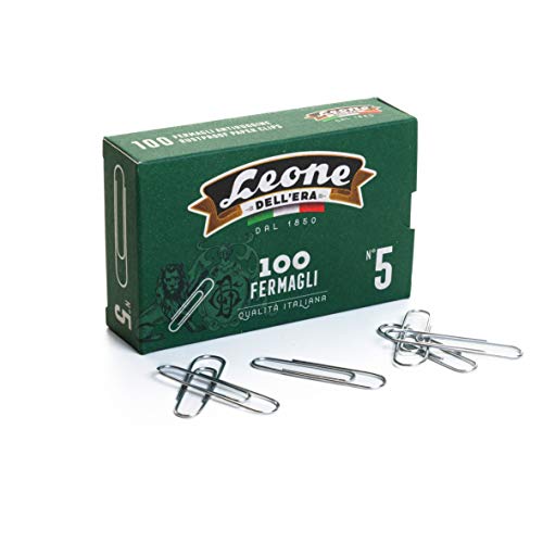 Lion Dell'Era No. 5 Zinc-Plated Clasps 49 - Cue of 10 Boxes of 100 pcs. - Made in Italy