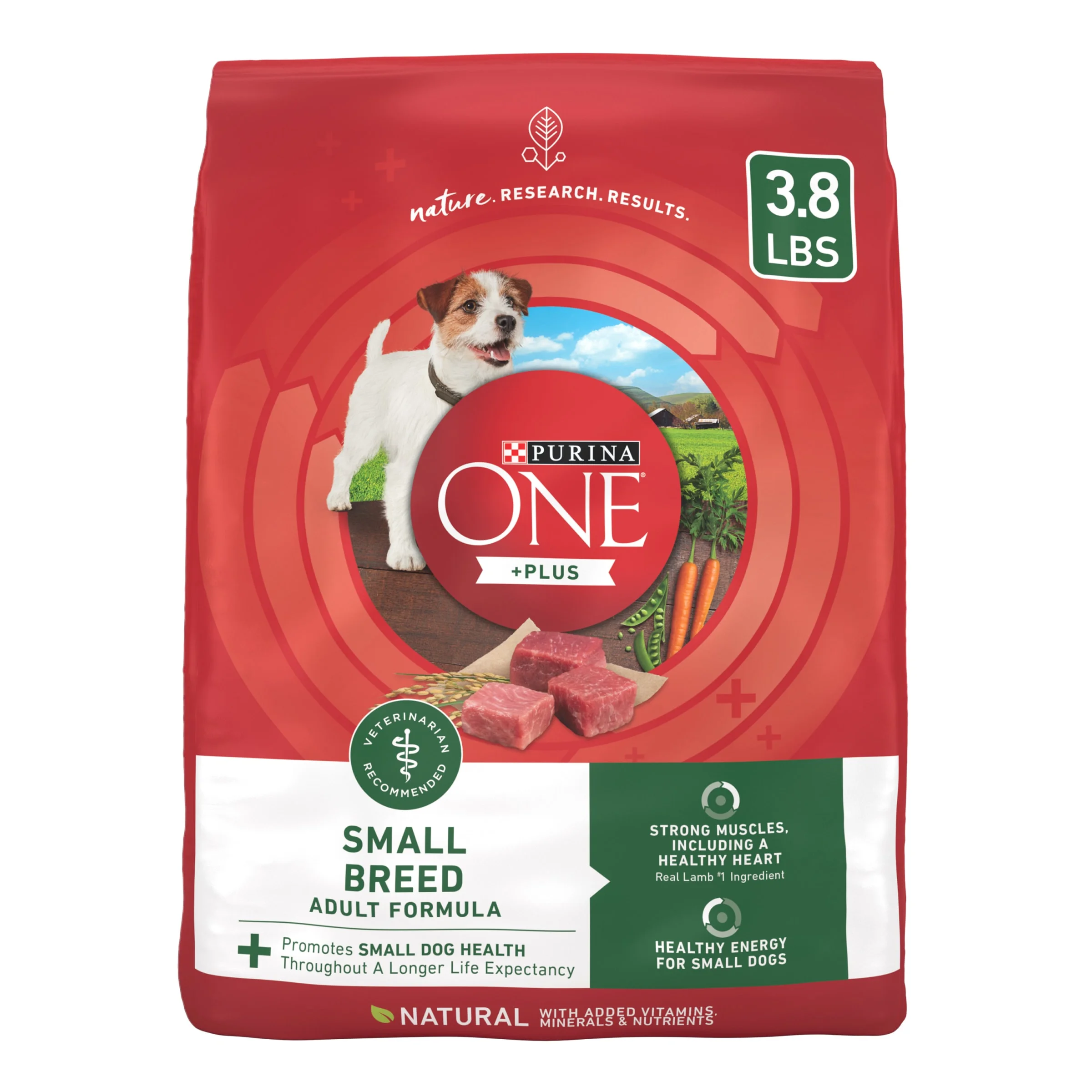 Purina ONE Plus High Protein Adult Dry Dog Food for Small Breeds, Lamb and Rice Formula, 3.8 lb Bag