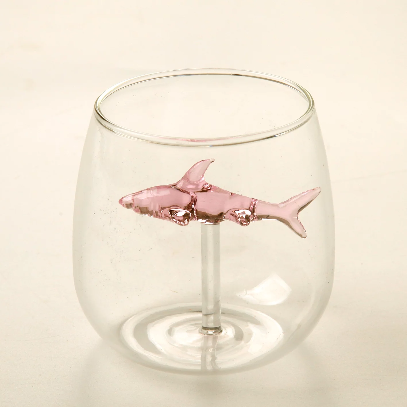 Evomosa 10oz Wine Glasses Red Wine Glasses Whiskey Glasses With Shark Drinking Glasses Clear Wine Cups, Set of 2