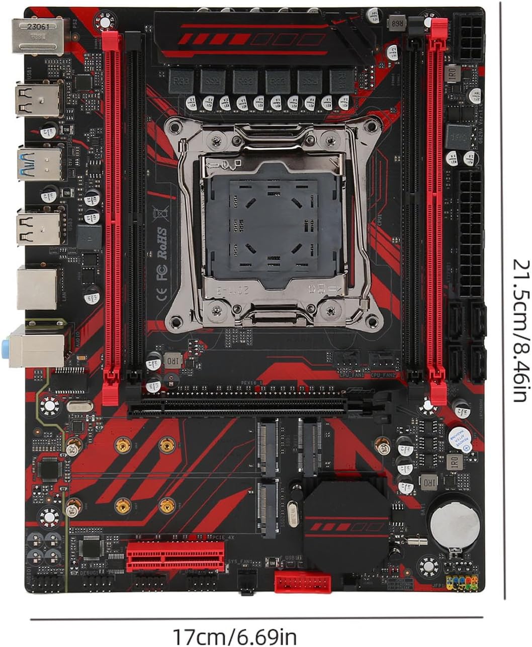 X99 LGA 2011 V3 Gaming Motherboard,Micro ATX Motherboard with RTL8111G Gigabit LAN Card 4 Channel DDR4 Dual M.2 Slots