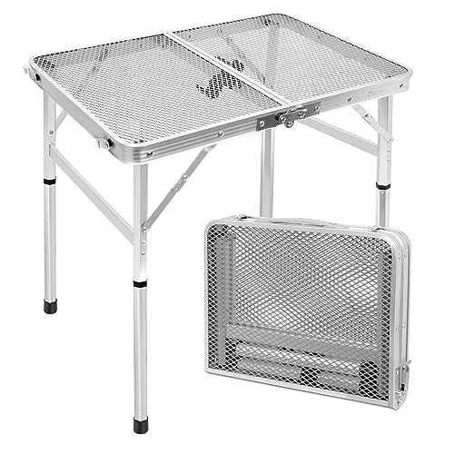 Small Folding Table, Easy for Storage, Compact and Portable Picnic Table for Grill, Outdoor Camping, Garden, Patio, Dining, BBQ, Party, Market, 2Ft (Small, Black), 15.7