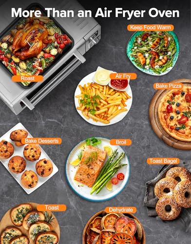 Nuwave Bravo Pro Smart 21QT Toaster Oven Air Fryer Combo, Convection Oven Countertop, 10 functions all in 1, with even & quick crisp technology, 50-450°F, 1800W, Stainless Steel