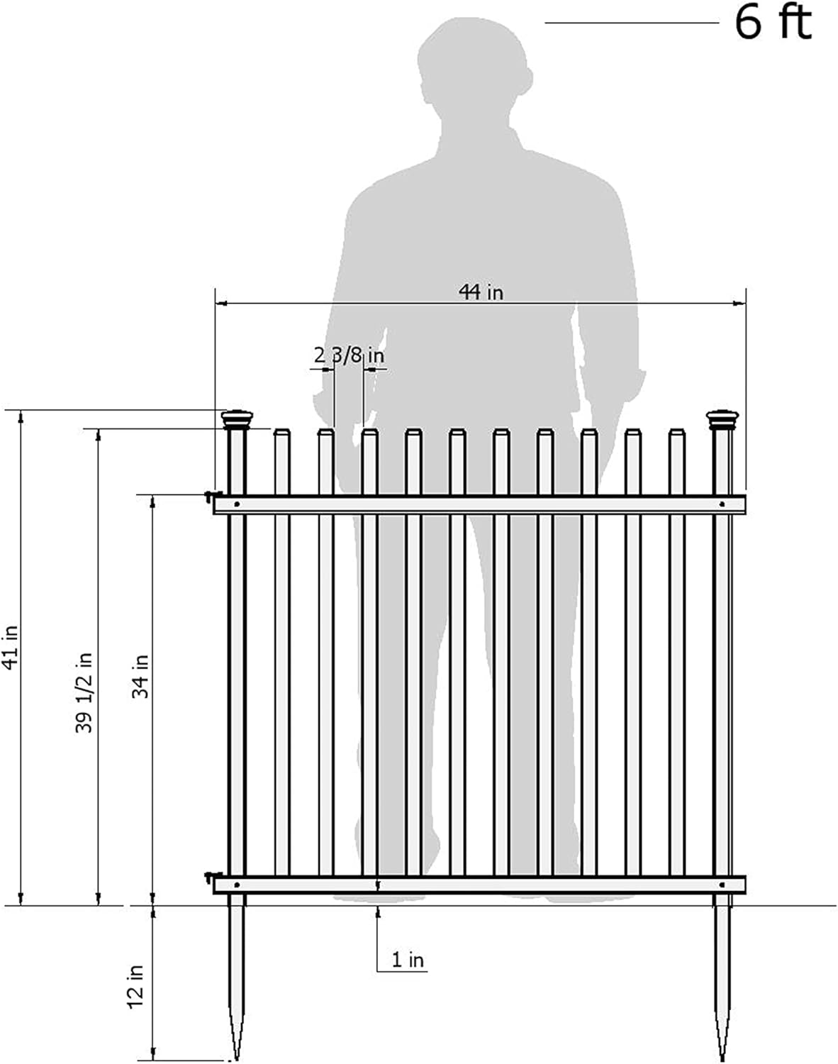 Zippity Burbank Vinyl Picket Fence 44