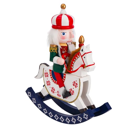 Nutcracker Christmas Decor, 14 inch Wooden Nutcrackers Figures, Handcrafted Drummer Collectible Christmas Nutcracker Decor for Tabletop, Shelves Ornaments (Drum)