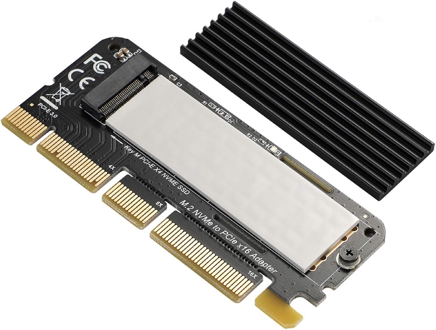 NVME PCIe x16 Adapter Card - BEYIMEI NVMe Adapter M.2 PCIe SSD to PCI-e x4/x8/x16 Converter Card with Heat Sink for M.2 (M Key) NVMe SSD 2230/2242/2260/2280 [Upgraded]