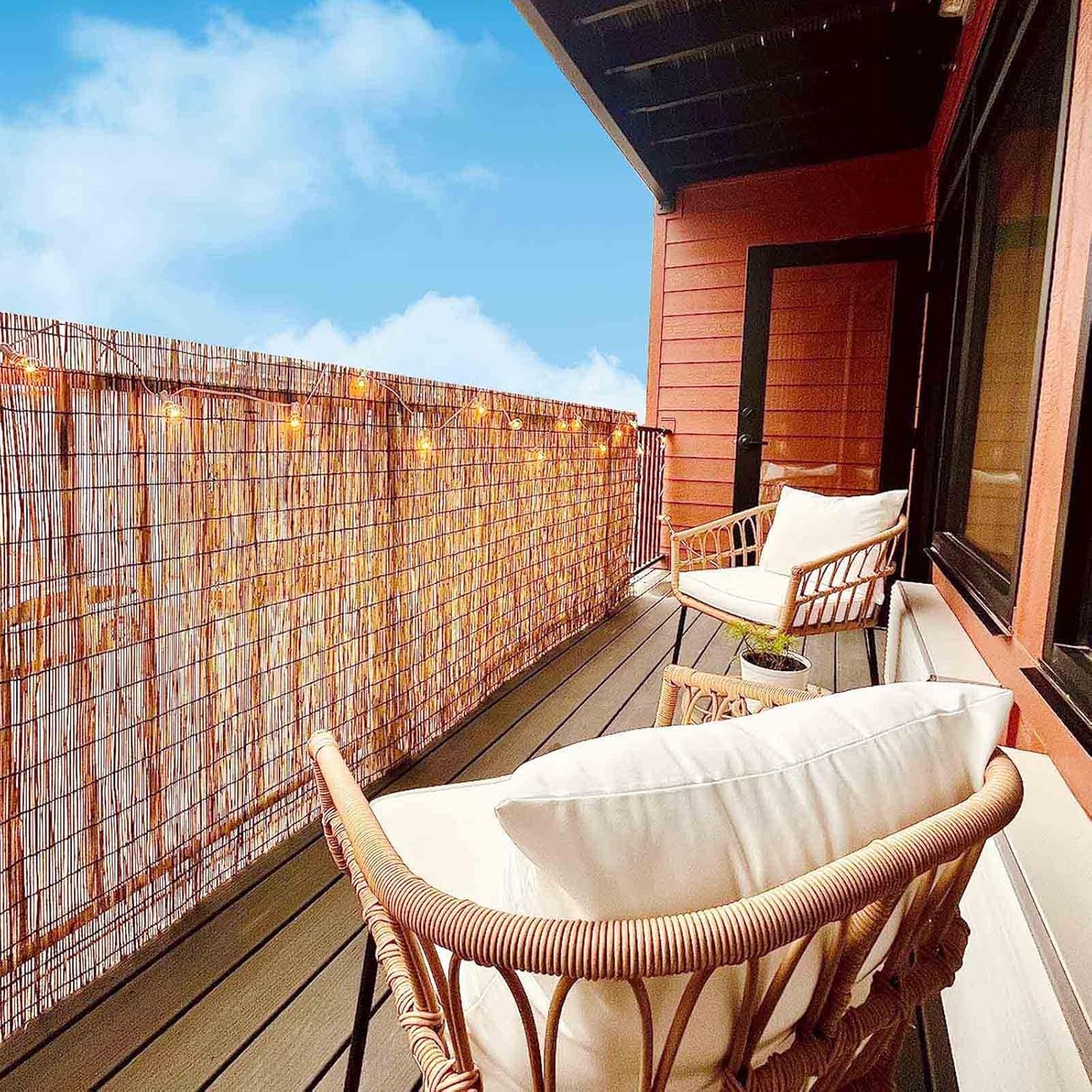 Balcony Fencing Covering Privacy Screen Panels Natural Bamboo Fence 2.3x15ft 2.7x25ft 3x30ft 4x36ft 5x50ft 6x50ft Decorative Fences Easy to Install for Garden Outdoor Backyard Patio Pergola
