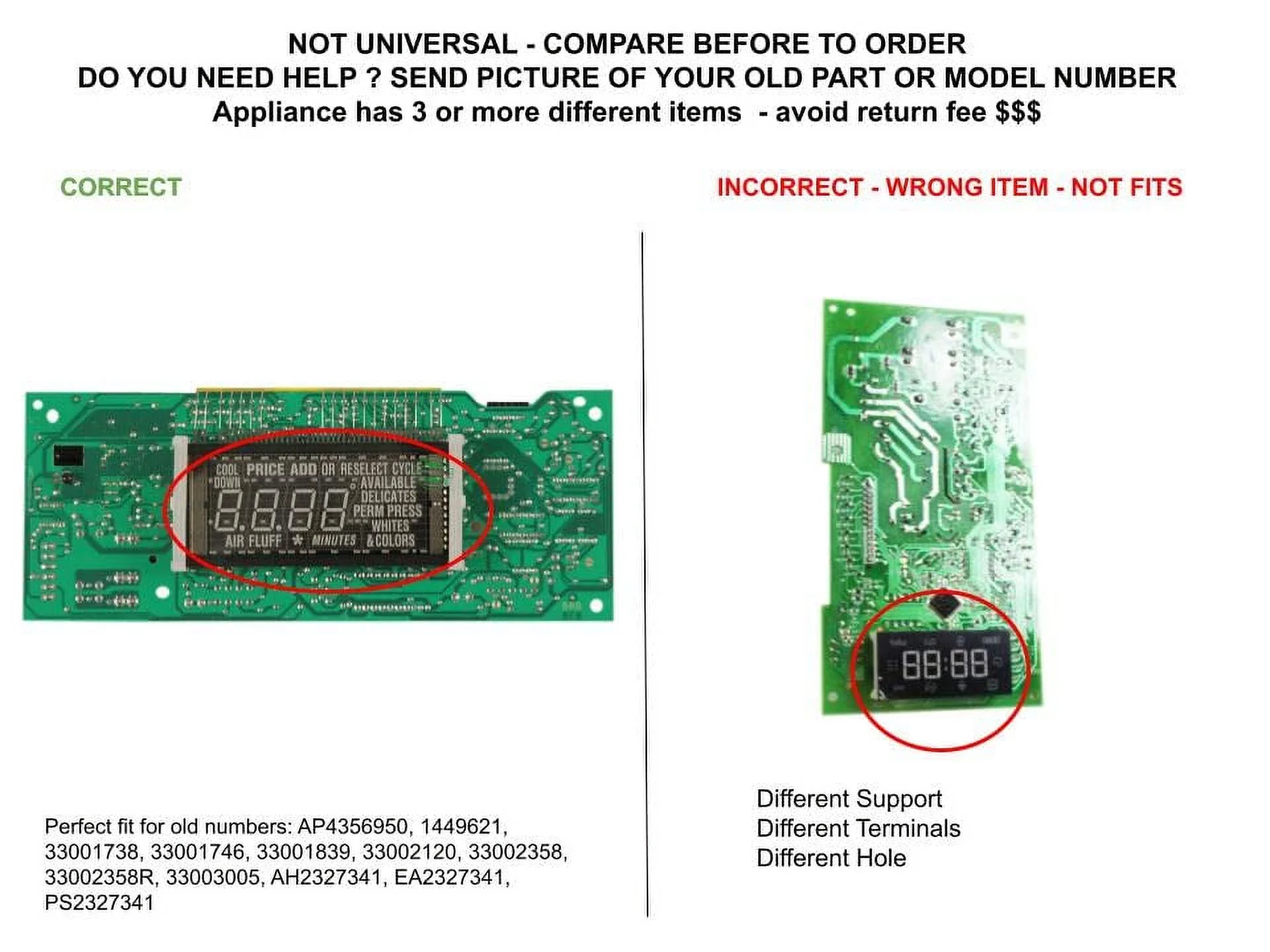 GLOB PRO SOLUTIONS 33001738 33001746 33001839 33002120 CKD4909 Electronic Control Board