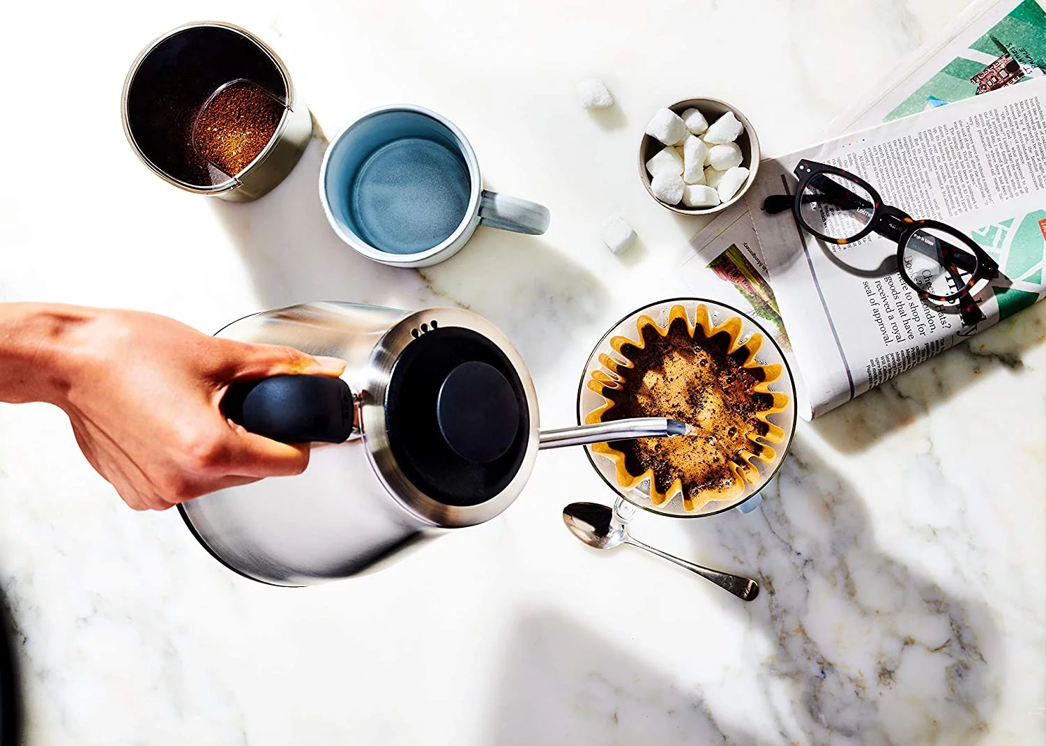 OXO Brew Gooseneck Electric Kettle \u2013 Hot Water Kettle  Pour Over Coffee & Tea Kettle  Adjustable Temperature  Built-In Brew Timer  Stainless Steel  1L\u200B