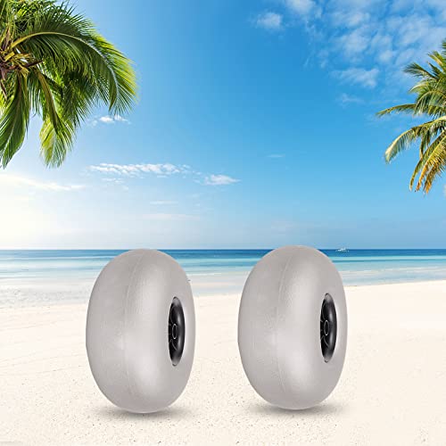 2-Pack 10-Inch Beach Replacement Balloon Wheels – Low-Pressure Inflatable Tires for Kayak Dolly, Canoe Cart & Beach Buggy – 88lbs Load Capacity, Anti-Slip Tread