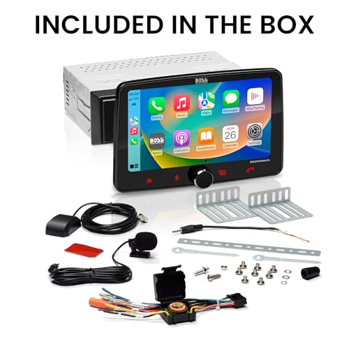 BOSS Audio Systems BVCP9700A-FL Single DIN Car Stereo Wireless Apple CarPlay, Android Auto, 7 Inch Touchscreen, Bluetooth, AM/FM Radio Receiver