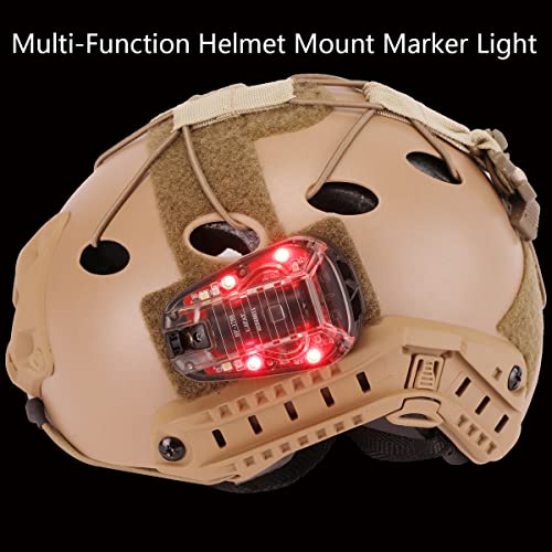 Phoking Tactical Helmet Light Survival Signal Light Military Identification Light IR and Visible LED Helmet Strobe Military IFF Helmet Light for Outdoor Sports