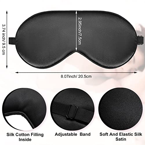 20 Pieces Silk Sleep Mask Eye Mask with Adjustable Strap Sleeping Cover Eye Cover Blindfold for Women Men Sleeping Travel(Multicolored)