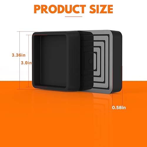 Mbear 8 Pcs Furniture Coasters,2.5 in Square Furniture Caster Cups, Non Slip Rubber Furniture Pads,Anti Silicone Slide Furniture Cups for Bed Couch Stoppers Floor Protectors.Black.