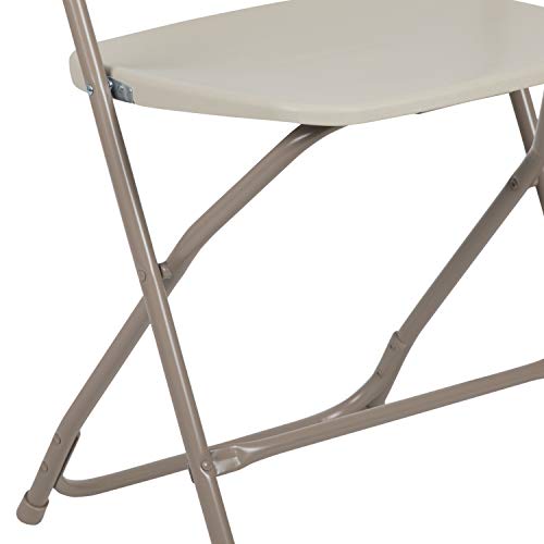 EMMA + OLIVER Set of 10 Plastic Folding Chairs - 650 LB Weight Capacity Lightweight Stackable Folding Chair in Black