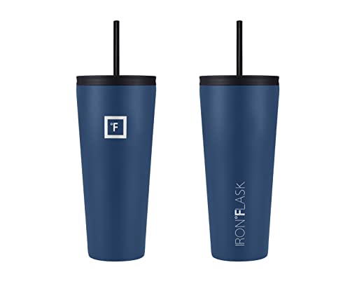 IRON °FLASK Classic Tumbler - Vacuum Insulated Stainless Steel Water Bottle, Double Walled, Drinking Cup, Insulated Travel Mug (Cotton Candy, 24 oz Solid Lid)