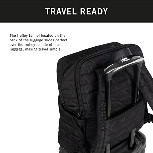 Kenneth Cole REACTION Diamond Tower Collection Lightweight Hardside Expandable 8-Wheel Spinner Travel Luggage, Black, 20-Inch Carry On
