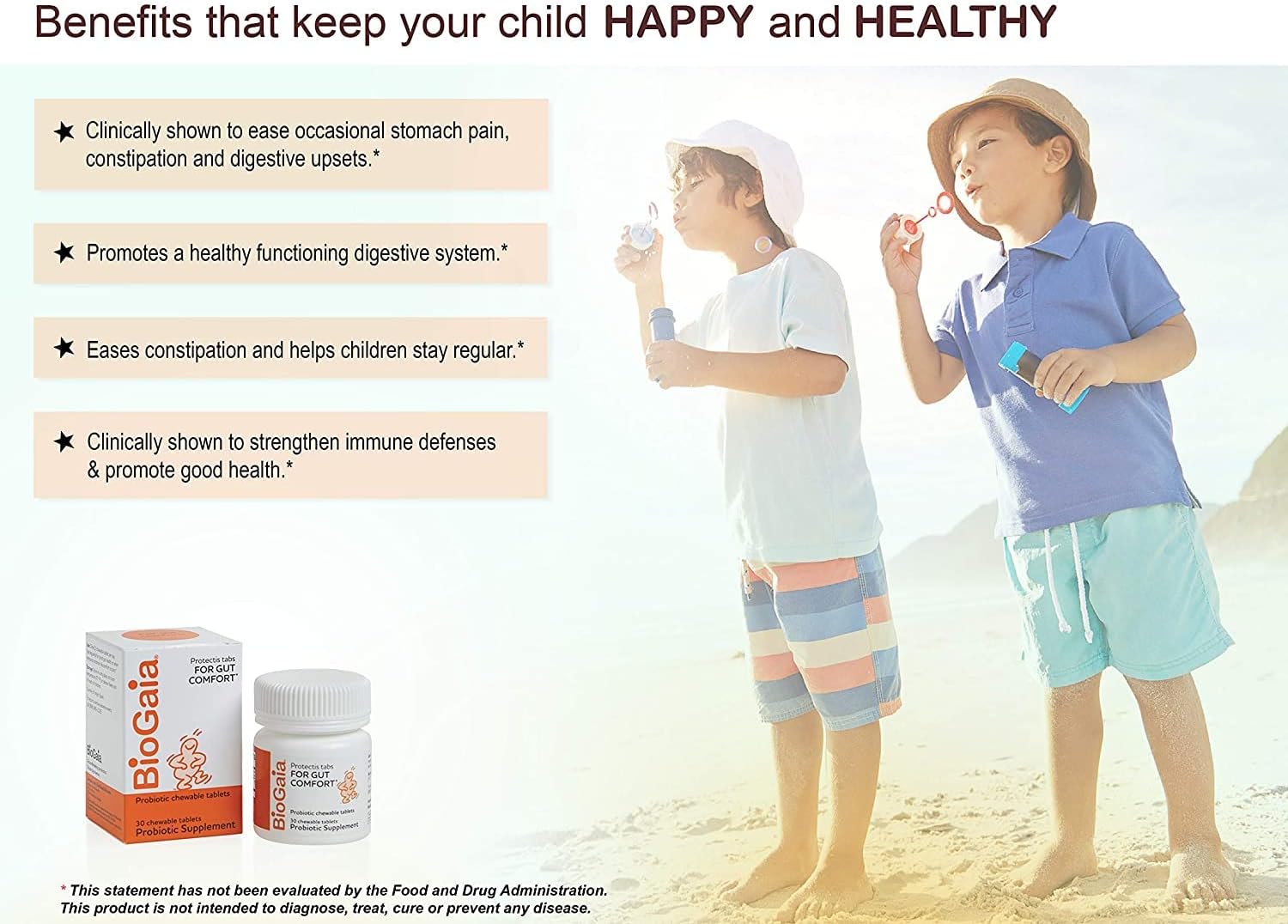 BioGaia Probiotic Chewable Tablets, Box Simple and Easy Way to Promote Digestive and Immune Health, 30 Count