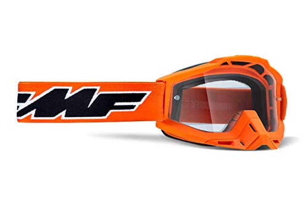 FMF Racing PowerBomb Rocket Goggles (OSFM, Orange/Black / Clear Lens)