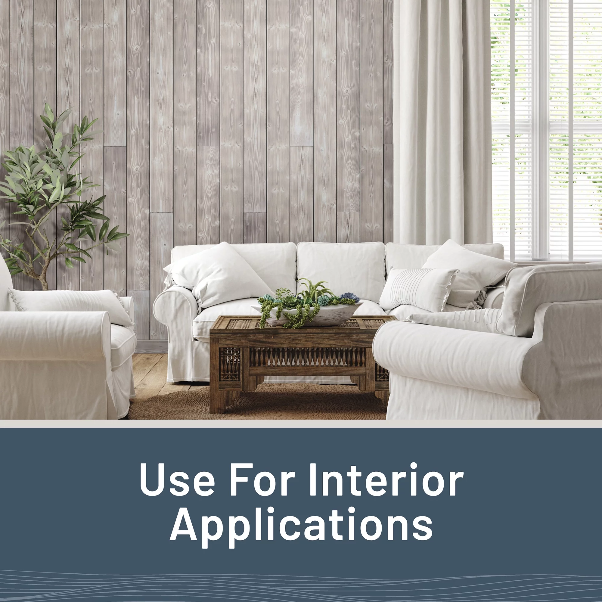 UFP-Edge Charred Wood Shiplap Boards, 4-Pack, Smoke White