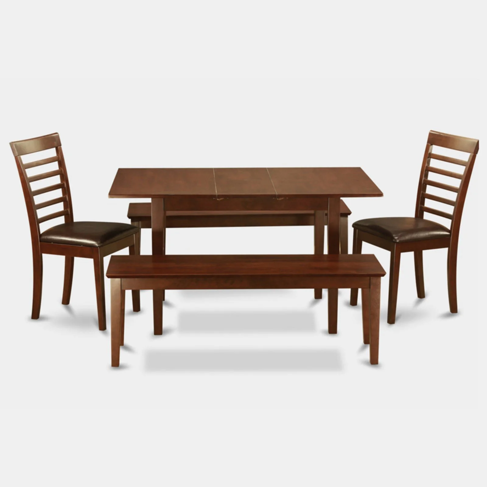 East West Furniture 5  Pc  Kitchen  nook  Dining  set  -  Table  plus  2  Dining  Table  Chairs  and  2  Benches