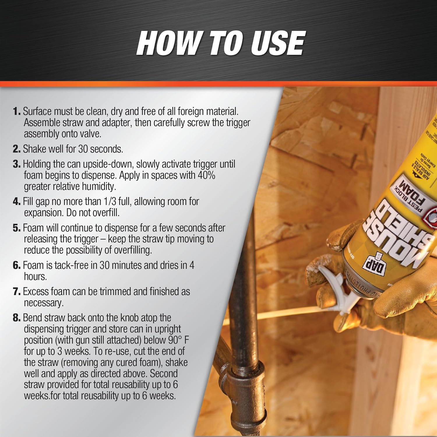 DAP 4001012506 12OZ Mouse Foam Sealant, Cream