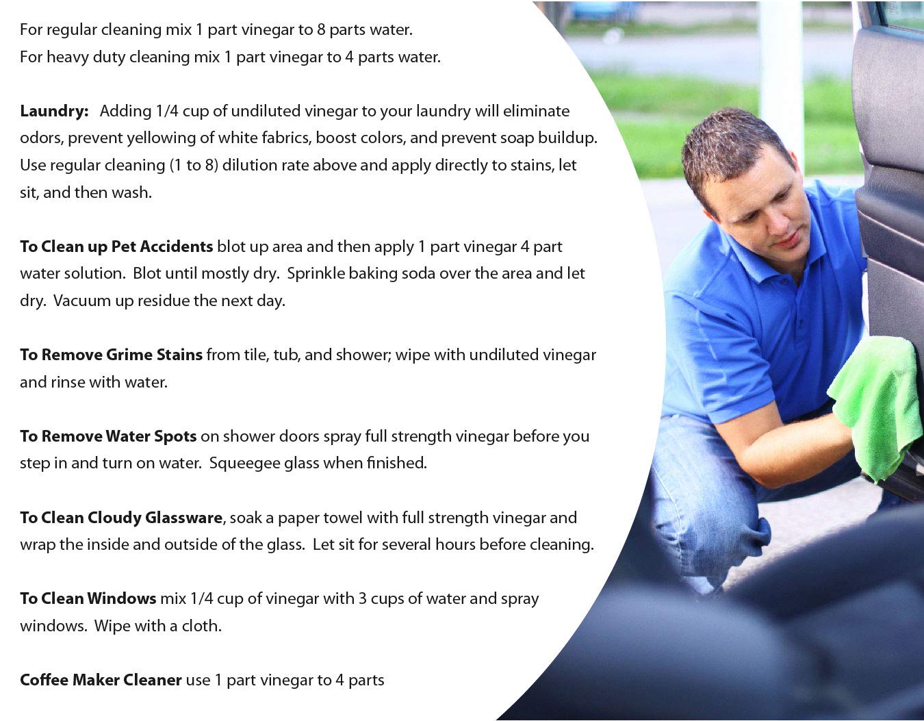 Energen of Carolina 45 Percent White Vinegar, 450 Grain Vinegar Concentrate, 1 Gallon of Natural Concentrated Industrial Vinegar, 1 Gallon (128 Fl oz )