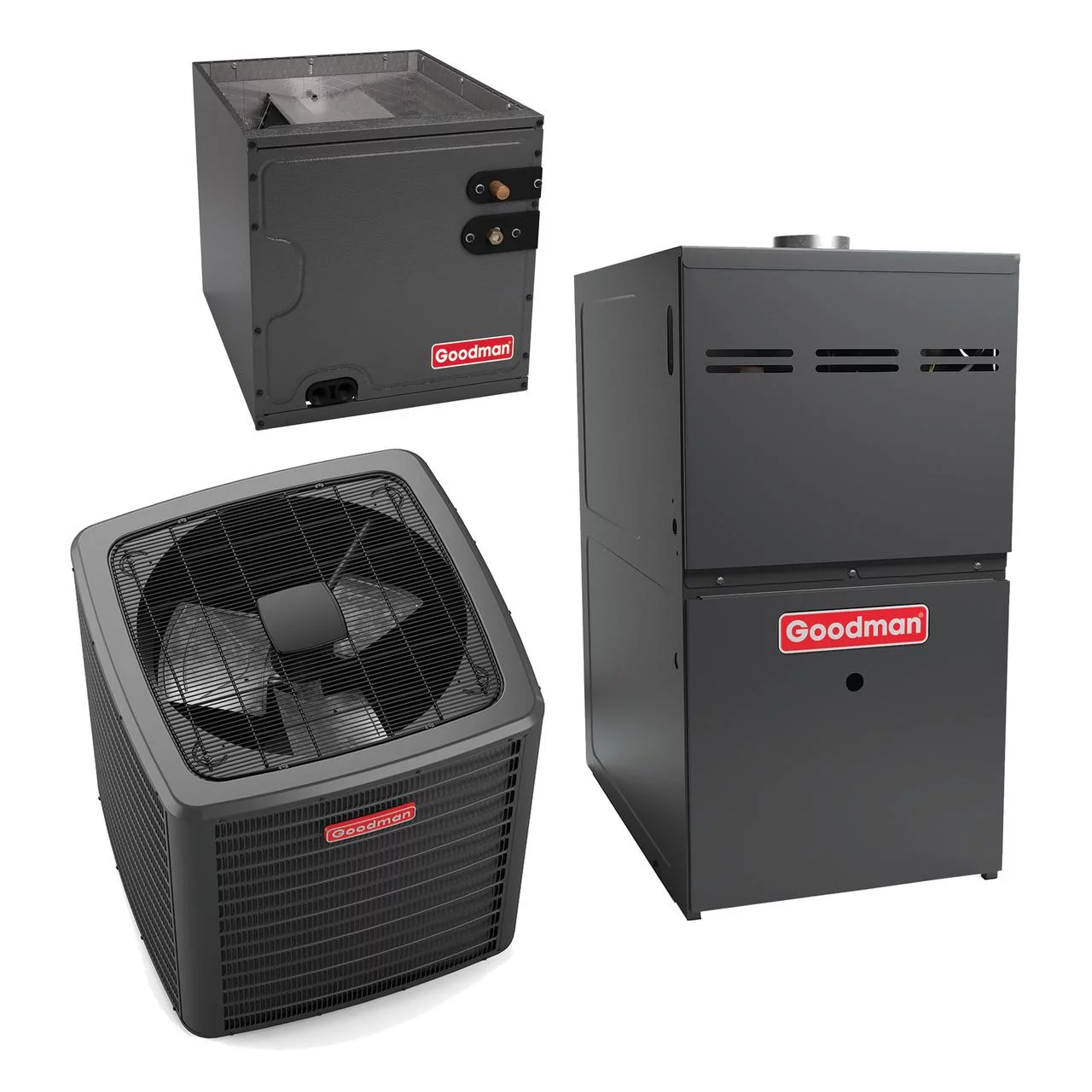 Goodman 3 Ton 14.5 SEER2 80,000 Btu 80% Afue 2-Stage Gas System (9-Speed Motor) - GSXN403610 - CAPFA4226B6 - GM9C800804BN - TX3N4