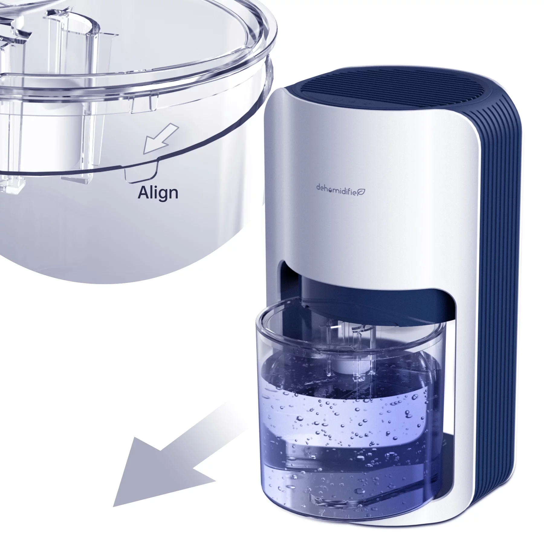 KLOUDIC 1200ml Ultra Quiet Dehumidifier with Automatic Defrosting for Home, 480 Sq ft