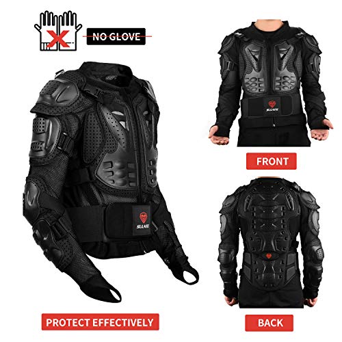 Gute Motorcycle Protective Jacket with Full Body Armor, Motocross Protective Jacket Armour, Sport Motocross MTB Racing & Off-Road Chest Protection Dirt Bike Gear for Men (Large)