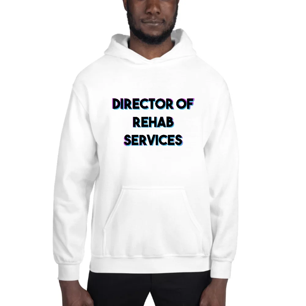 L Tri Color Director Of Rehab Services Hoodie Pullover Sweatshirt By Undefined Gifts