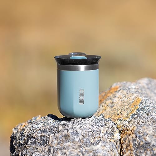 WACACO Octaroma Classico Vacuum Insulated Coffee Mug, Double-wall Stainless Steel Travel Tumbler With Drinking Lid, 6 fl oz (180ml), Carmine Red