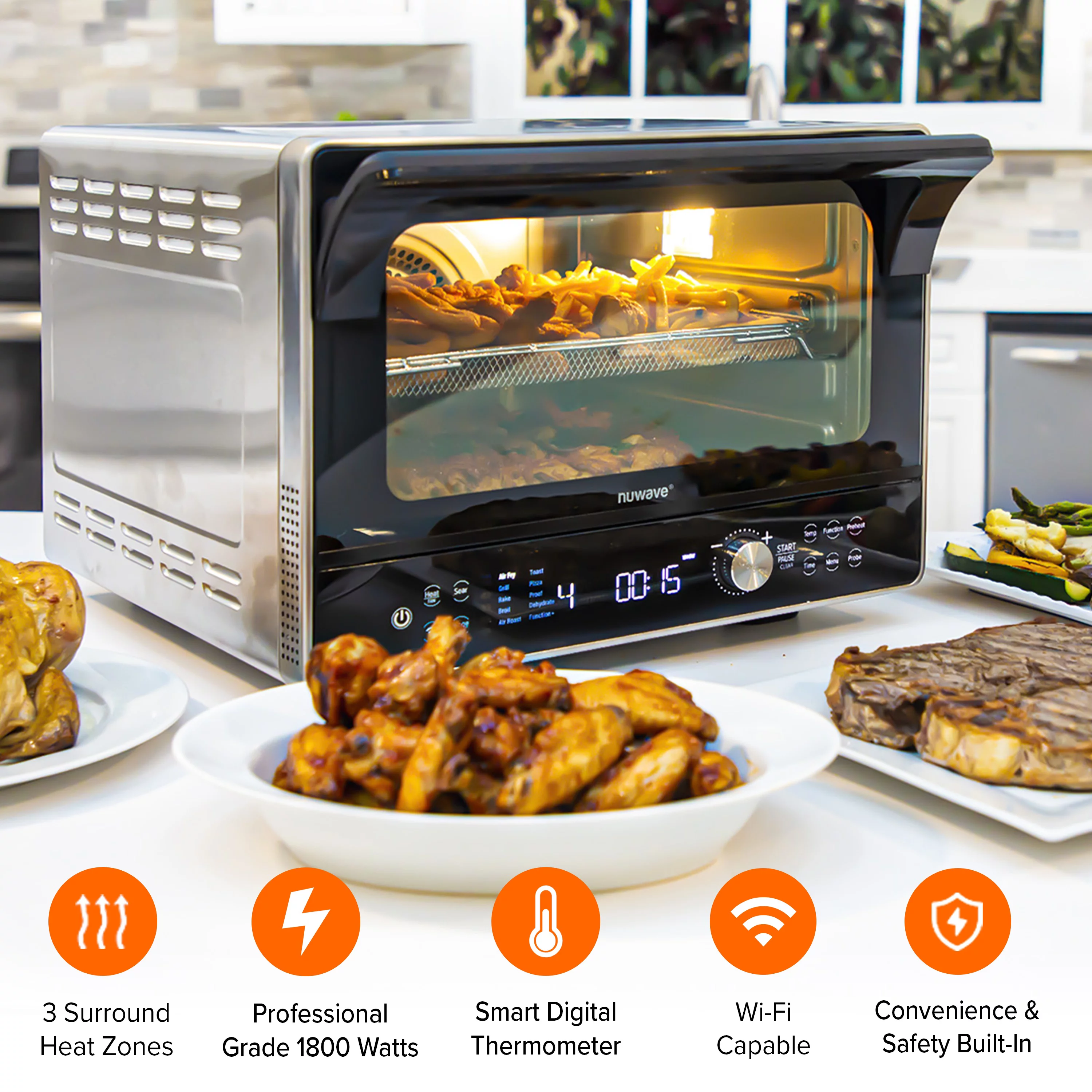 Nuwave 34 QT Pro-Smart IQ 360 Oven Air Fryer Grill