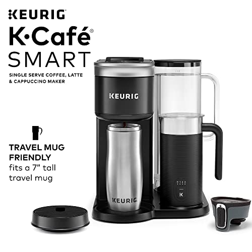 Keurig K-Cafe Single-Serve K-Cup Coffee Maker, Latte Maker and Cappuccino Maker, Comes with Dishwasher Safe Milk Frother, Coffee Shot Capability, Compatible with all Keurig K-Cup Pods, Dark Charcoal