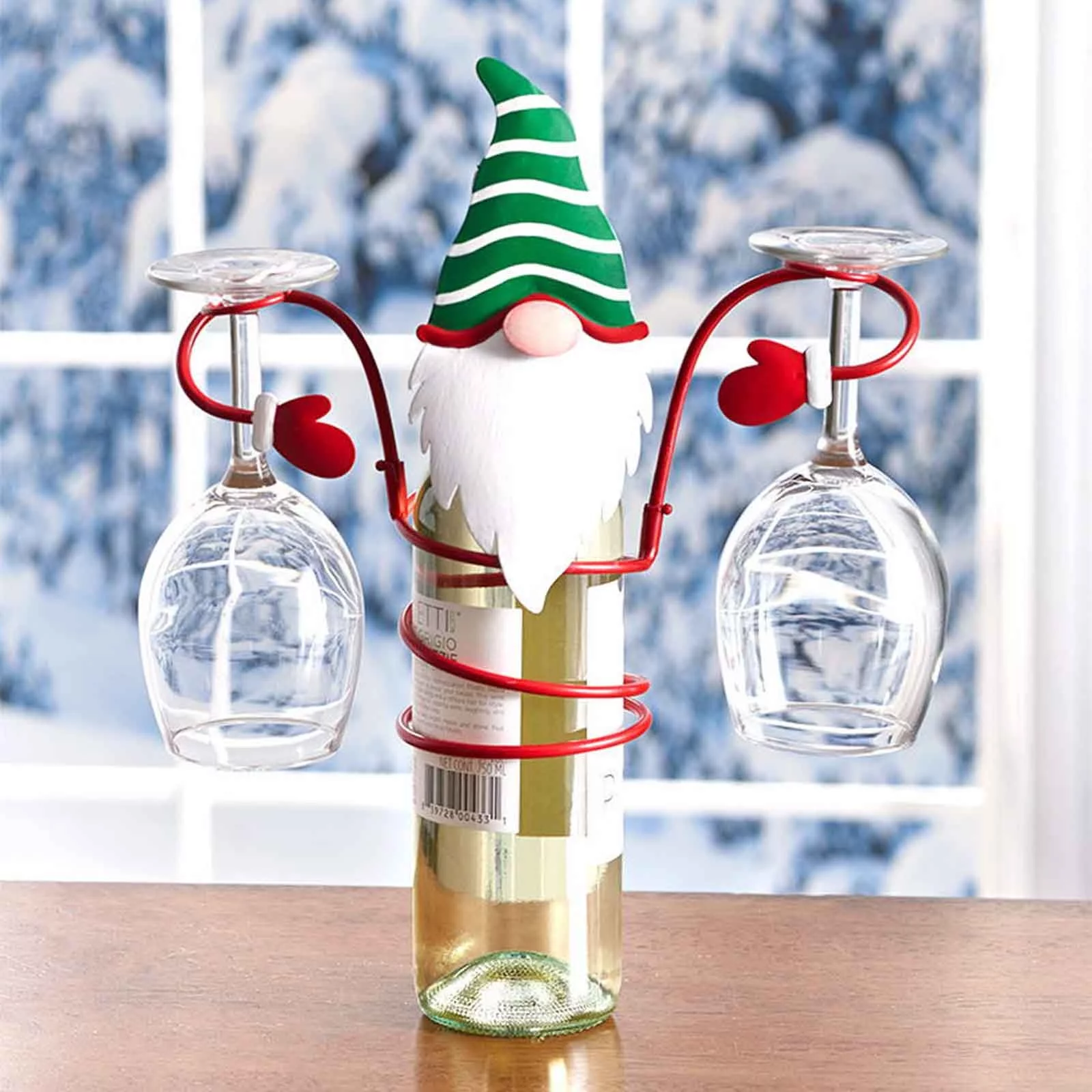 Holiday Wine Bottle & Glass Holders Countertop