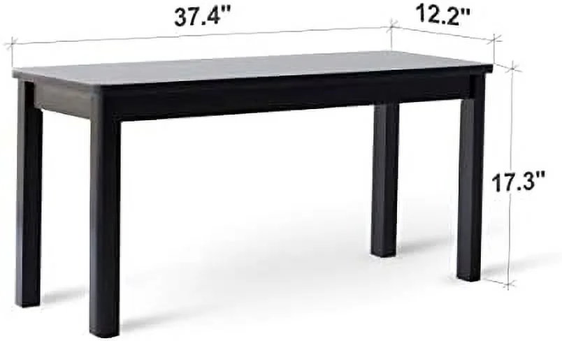 YZboomLife Cabin 37.4" Wooden Dining Bench/Small Modern Farmhouse Malaysian Oak Wood Bench (Natural)