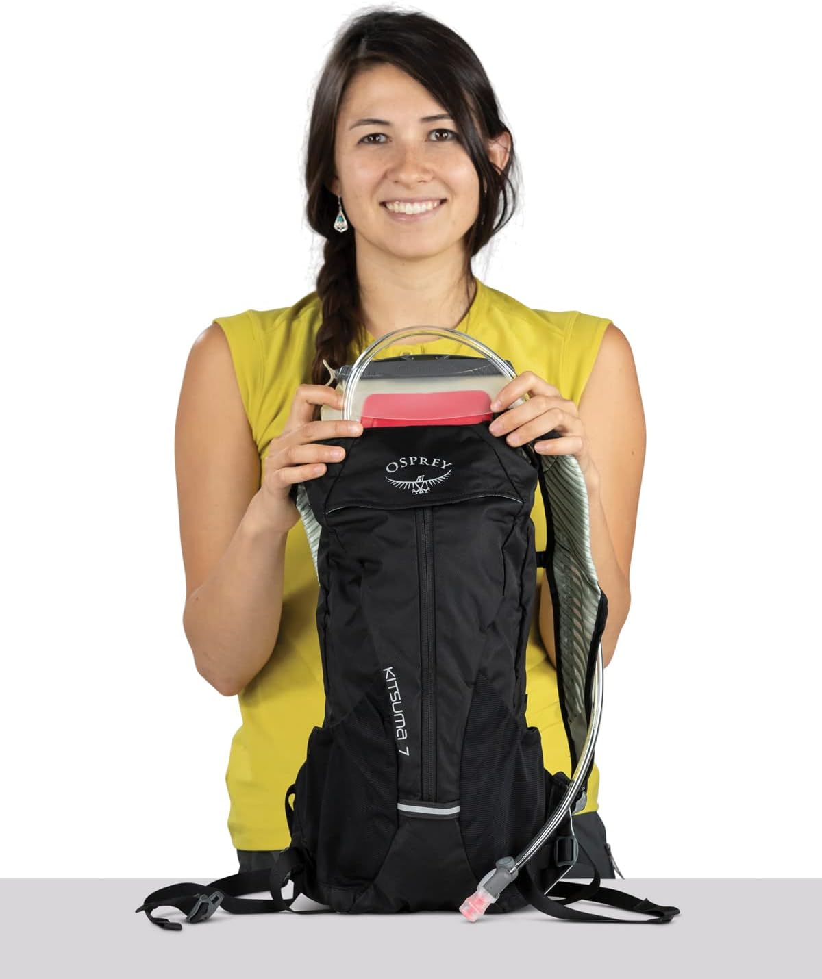 Osprey Kitsuma 7L Women's Biking Backpack with Hydraulics Reservoir, Claret Red