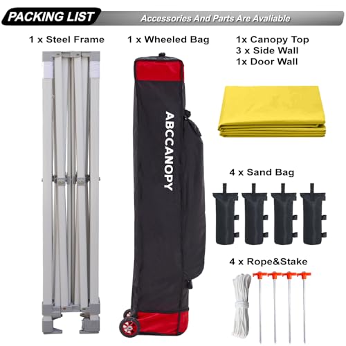 ABCCANOPY Easy Pop Up Canopy Tent with Sidewalls 10x10 Commercial -Series, White