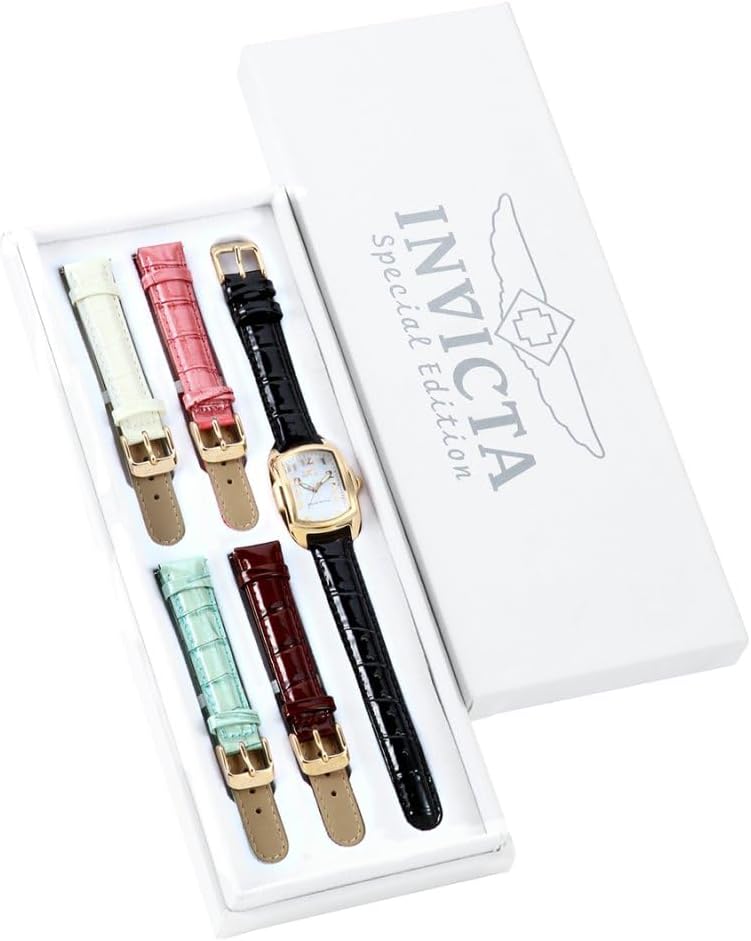 Invicta Women's 13834 Lupah White Mother-Of-Pearl Dial Black Patent Leather Watch