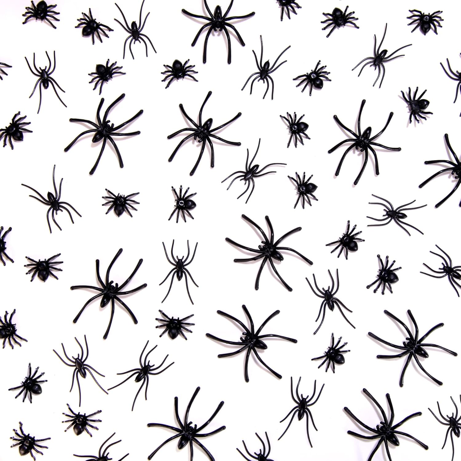 120 Pieces Realistic Plastic Spiders 3 Sizes Small Spider Toys Black Fake Spiders Halloween Prank Props for Halloween Home Party Decorations