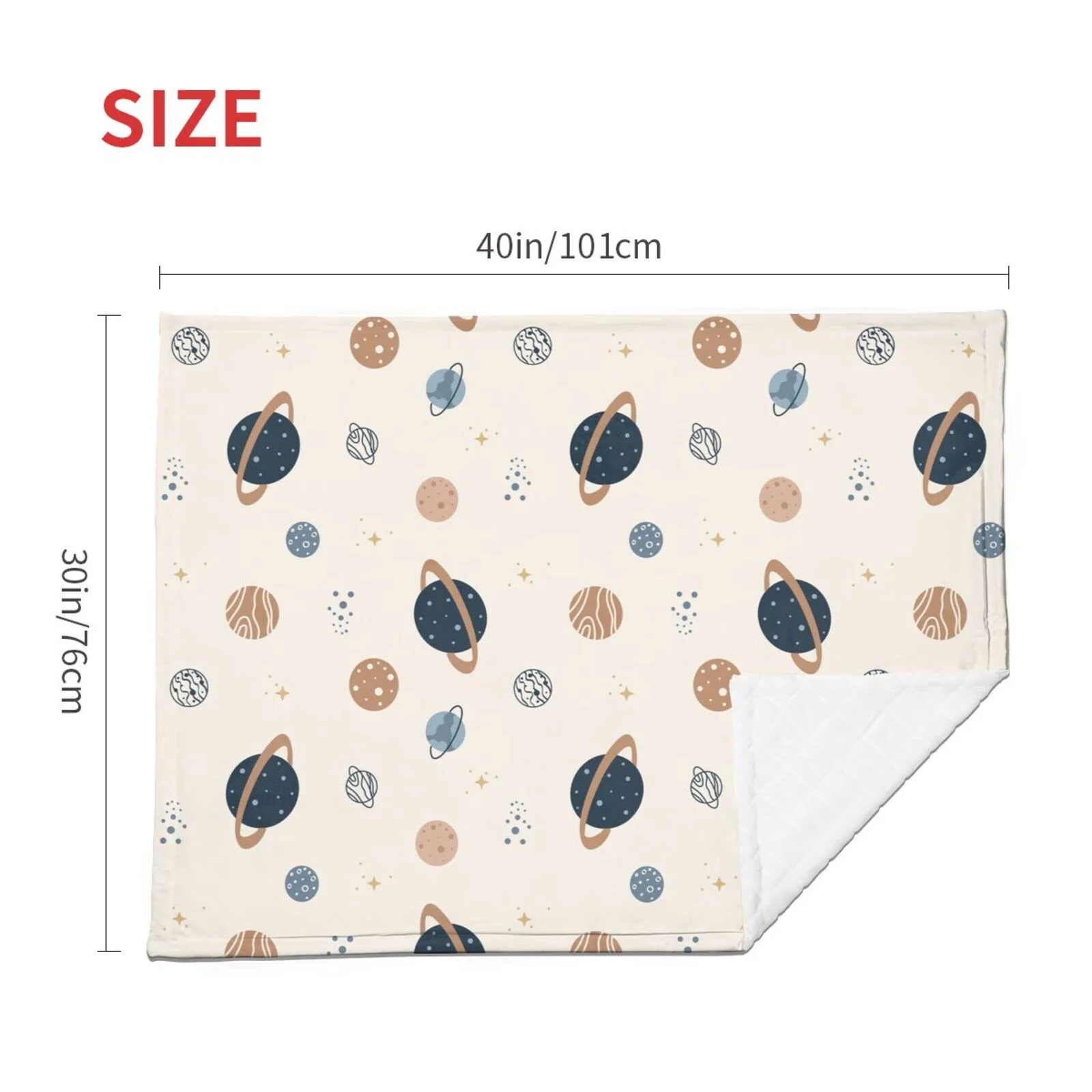 ZNDUO Baby Blanket, Soft and Cosy Polyester Blanket 40 x 30 Inch Baby Throw Blanket, Brown Space Planet Pattern