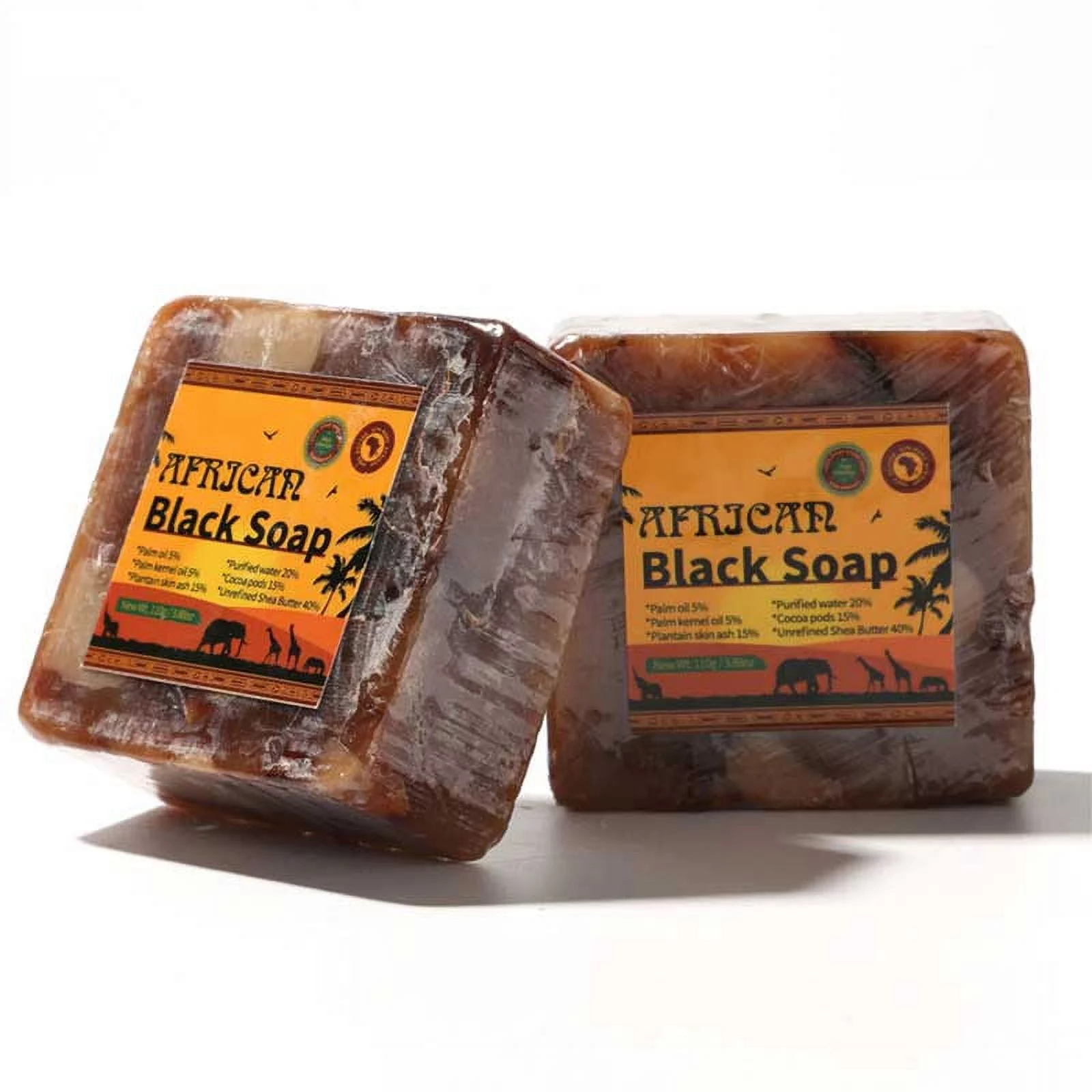 Premium African Black Soap, Raw Organic Soap for Acne, Dry Skin, Rashes, Burns, Scar Removal, Face & Body Wash