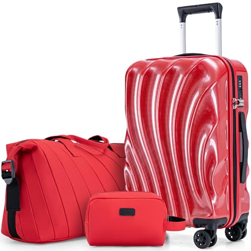 Carry On Luggage, Suitcases with Wheels, 2-Piece Set (20/24), ABS+PC Hardshell Luggage with Phone Holder, Carry On Suitcase with TSA Lock Spinner Wheels