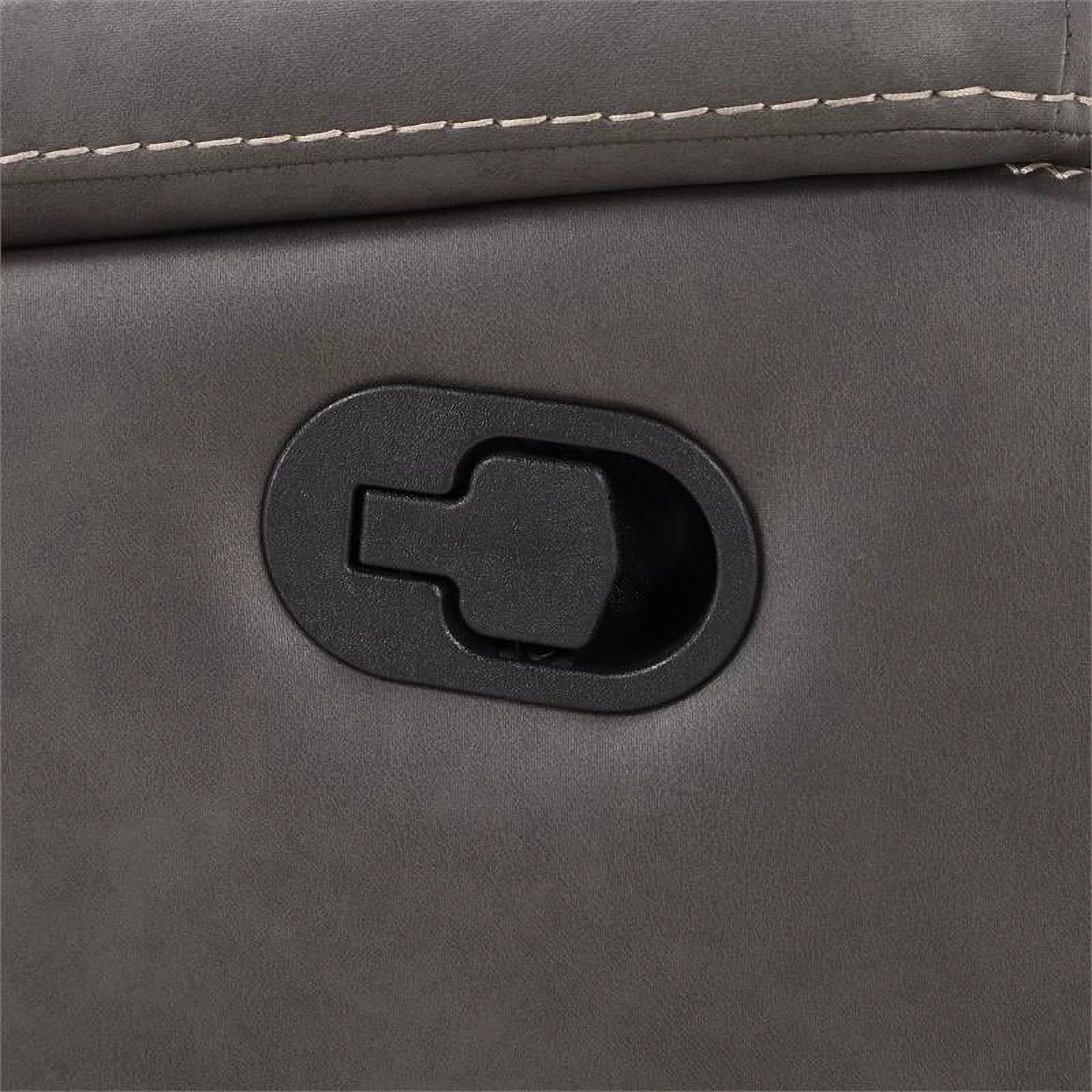 Bowery Hill Transitional Charcoal Gray Faux Leather Manual Recliner