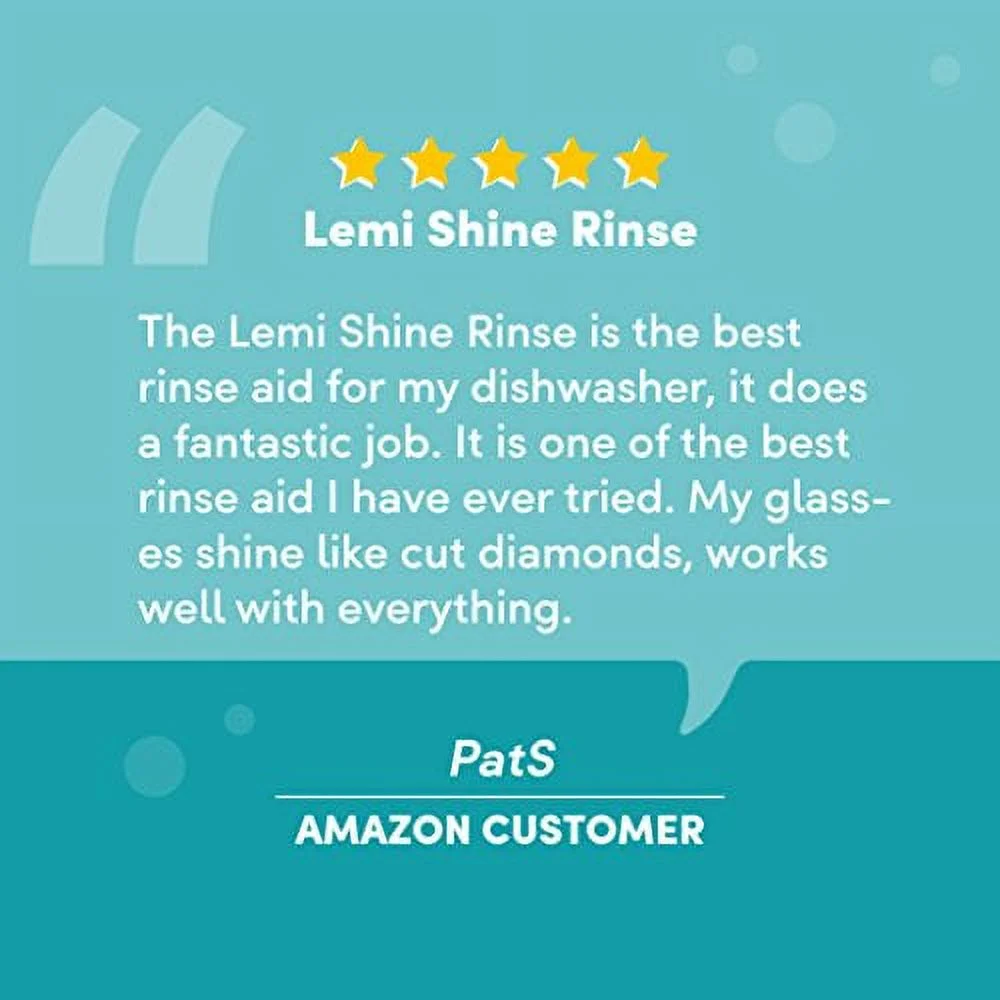 Lemi Shine Natural Dishwasher Liquid Rinse Agent, 8.45 Ounce, 3 Count