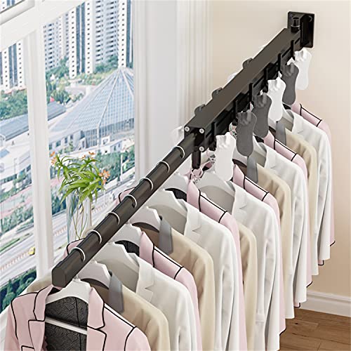 KK5 Clothes Hanger - Aluminium Folding & Retractable Clothes Racks| Wall Mounted Clothes Drying Rack| Home Storage Organiser Space Savers for Living Room, Bathroom, Bedroom, Easy Installation - 1 Kit