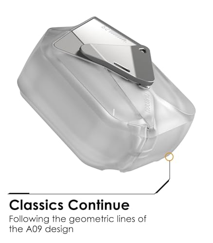 Aulumu A09 Geometric AirPods Pro 2 Case [2nd/1st Generation] with Lock | Protective Cover with Nylon Buckle | Alloy Armour | Compatible with Apple AirPods Pro(2023/2022/2019) - Gray