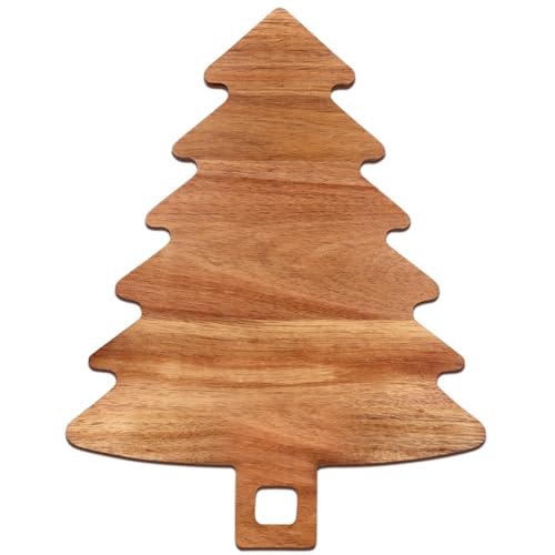 Unique Christmas Tree Charcuterie Boards Gifts Decor Acacia Wood Cutting Boards Christmas Tree Vegetable Platters Wooden Xmas Cheese Board Presents Festive Veggie Trays Xmas Fruit Appetizer Platter