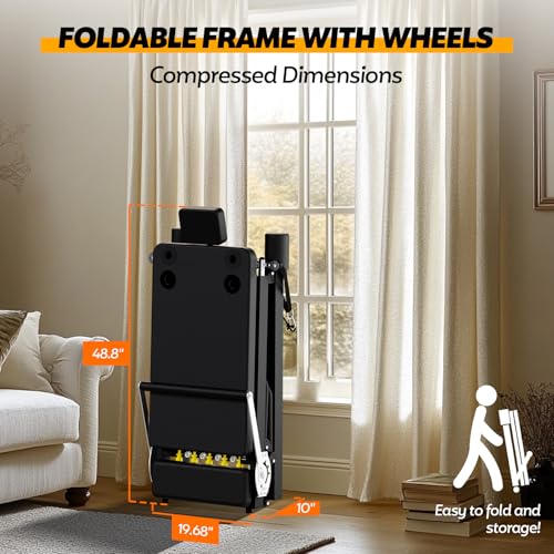 Foldable Pilates Reformer for Home Use, Portable Pilates Machine Reformer with Adjustable Resistance, Springs and Cords, Compact, Lightweight, Perfect for Home Gym, Maximum Load 400 LBS